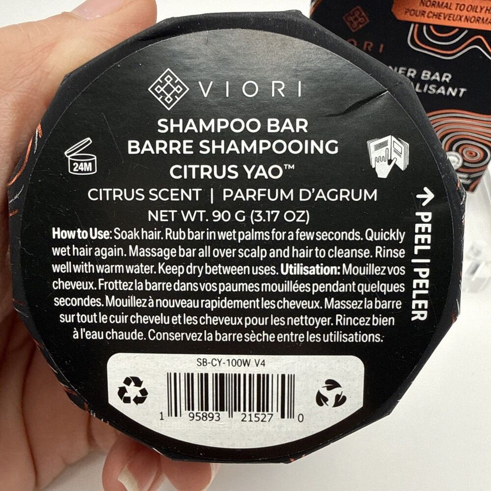 VIORI Citrus Yao Shampoo & Conditioner Bar Handcrafted No Sulfates Vegan NOB - Picture 7 of 10